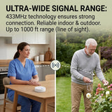 Pager Call Button Wireless 2V1 Long-Distance 433mhz Remote Control High Volume Light Home Nursing Home Wiring Free SOS Emergency