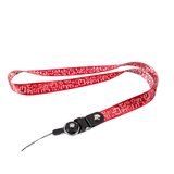 Lanyard Nylon Wearable Neck Strap Geometric Iine Pattern Red