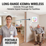 Pager Call Button Wireless 2V1 Long-Distance 433mhz Remote Control High Volume Light Home Nursing Home Wiring Free SOS Emergency