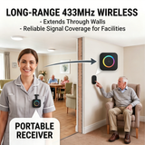 Pager Call Button Wireless 1V2 Long-Distance 433mhz High Volume Light Home Nursing Home Wiring Free SOS Emergency